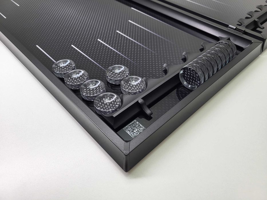 Нарды из Поликарбоната с защитным слоем с дизайном под имитацию карбон