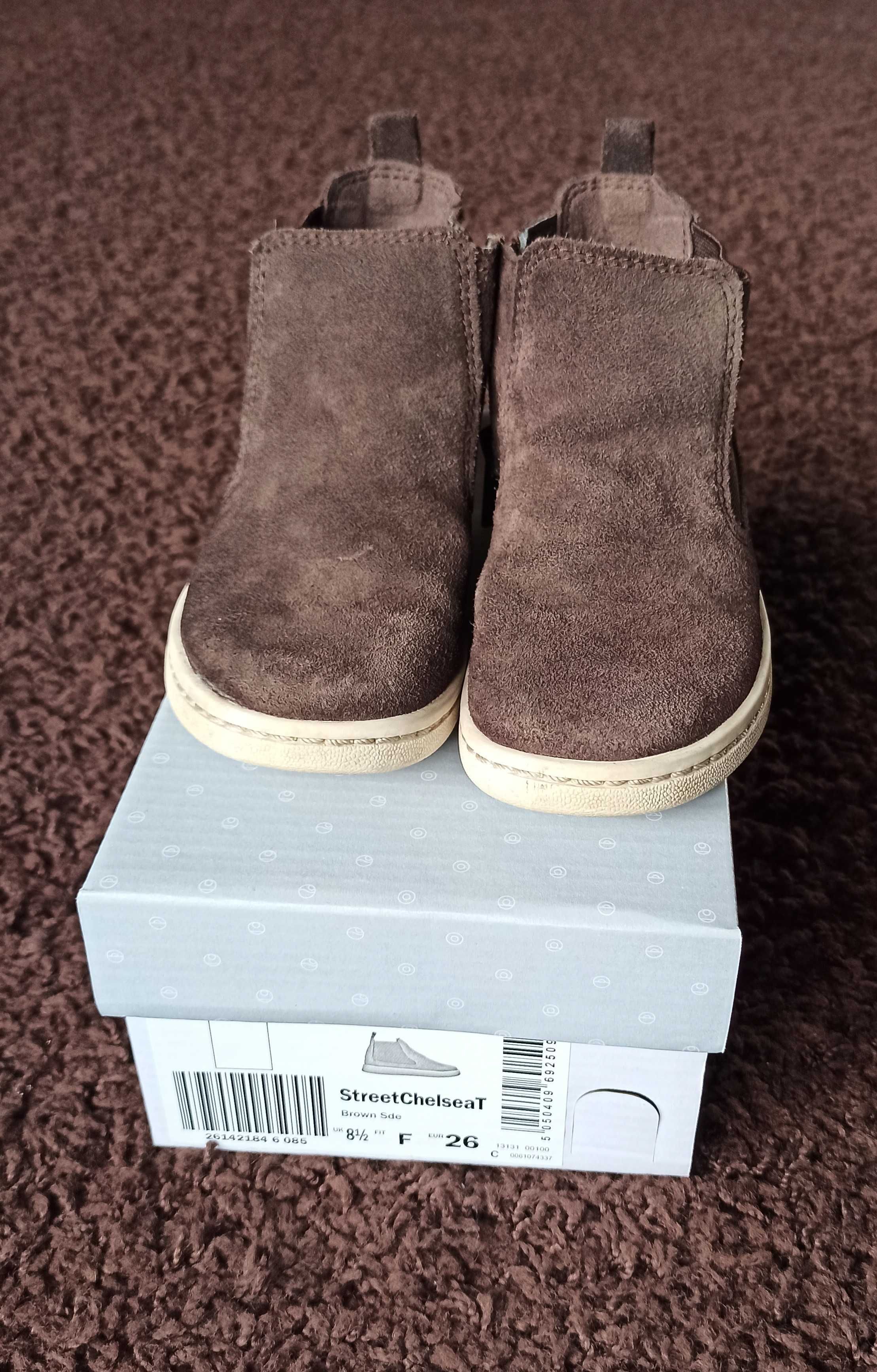 Clarks sztyblety botki lekkie skórzane zamsz 26 bdb