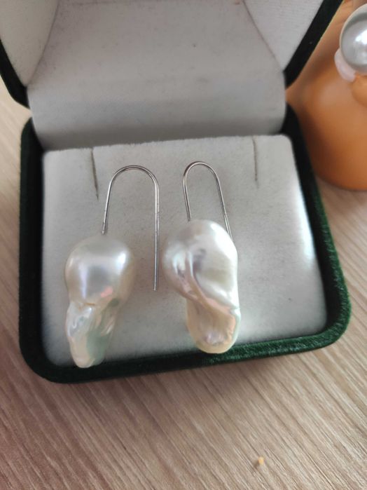 Srebrny kolczyki z pereł naturalnych