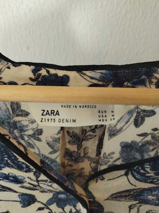 Camisa com Flores Azul - Zara