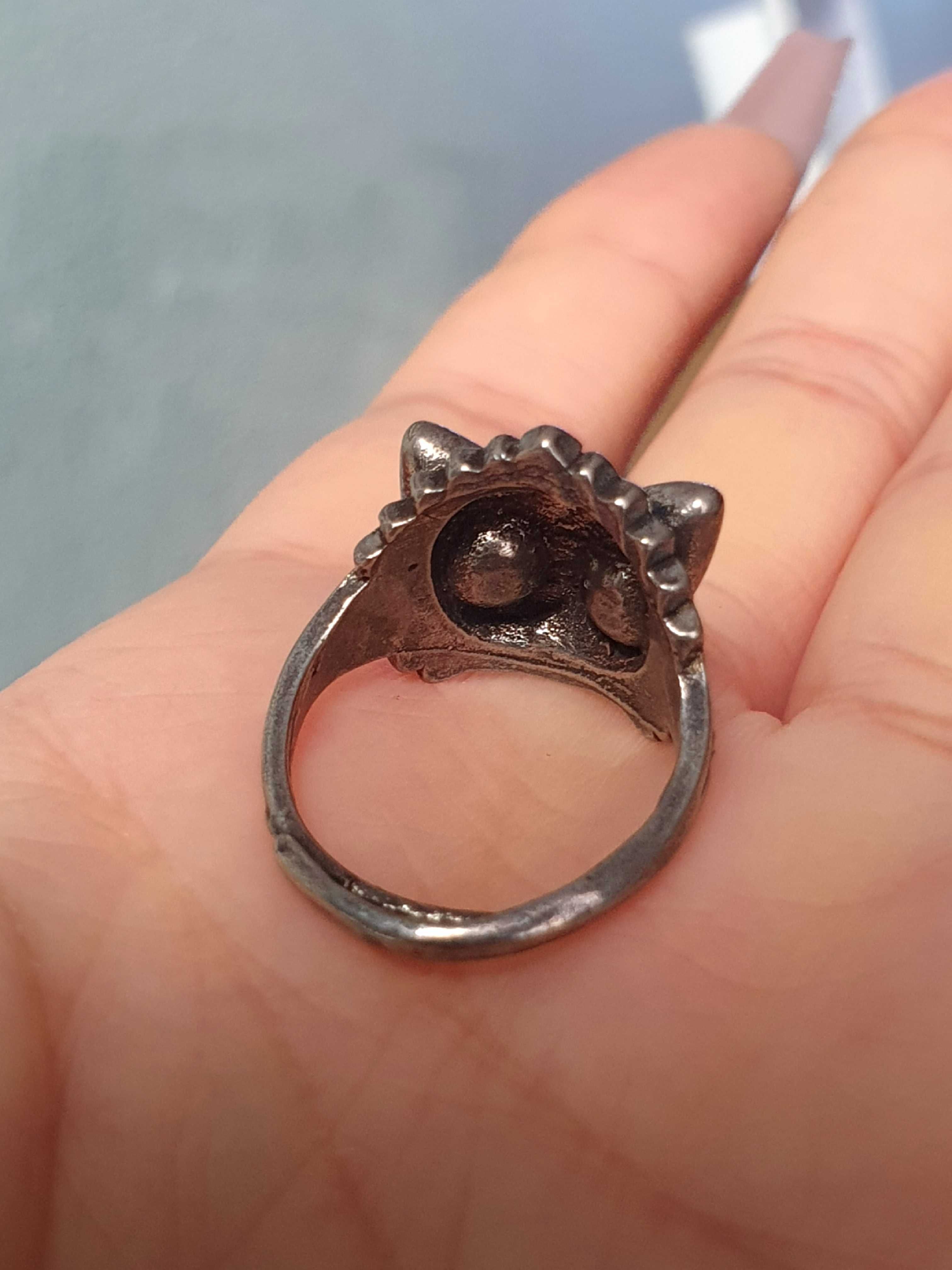 Anel gato com labradorita / labradorite azul (ajustável)