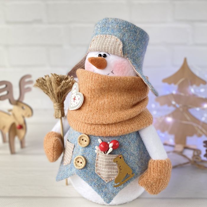 Снеговик ручной работы, декор для дома