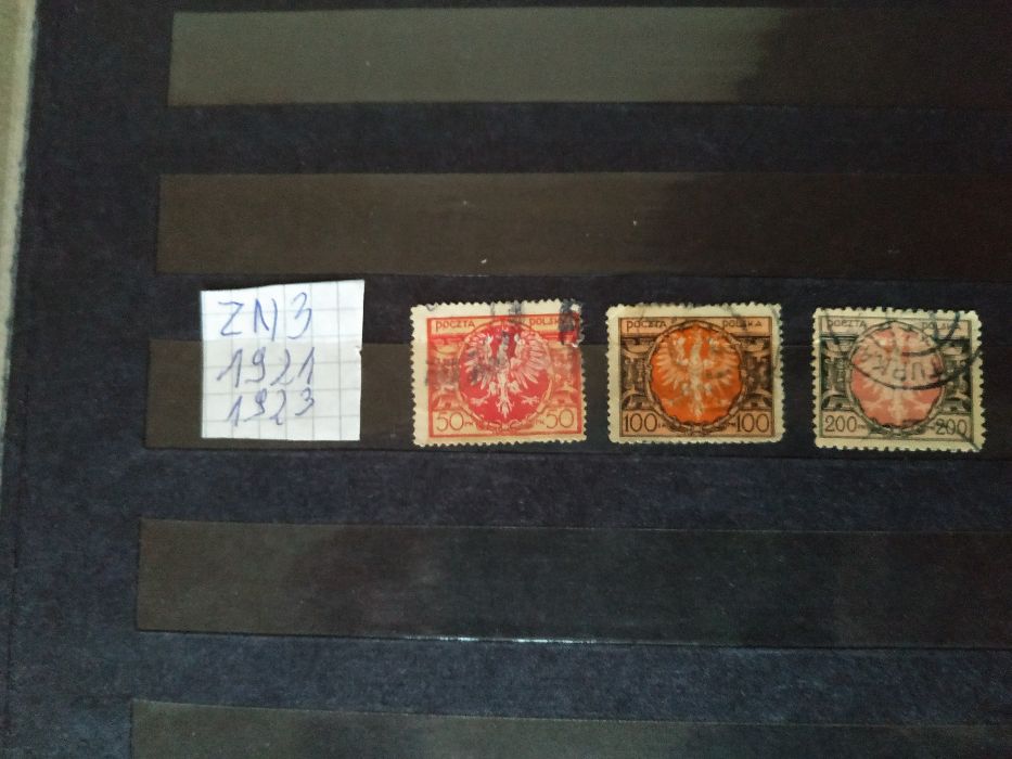 trzy stare znaczki Polskie Z 1921r i z 1923r zn3