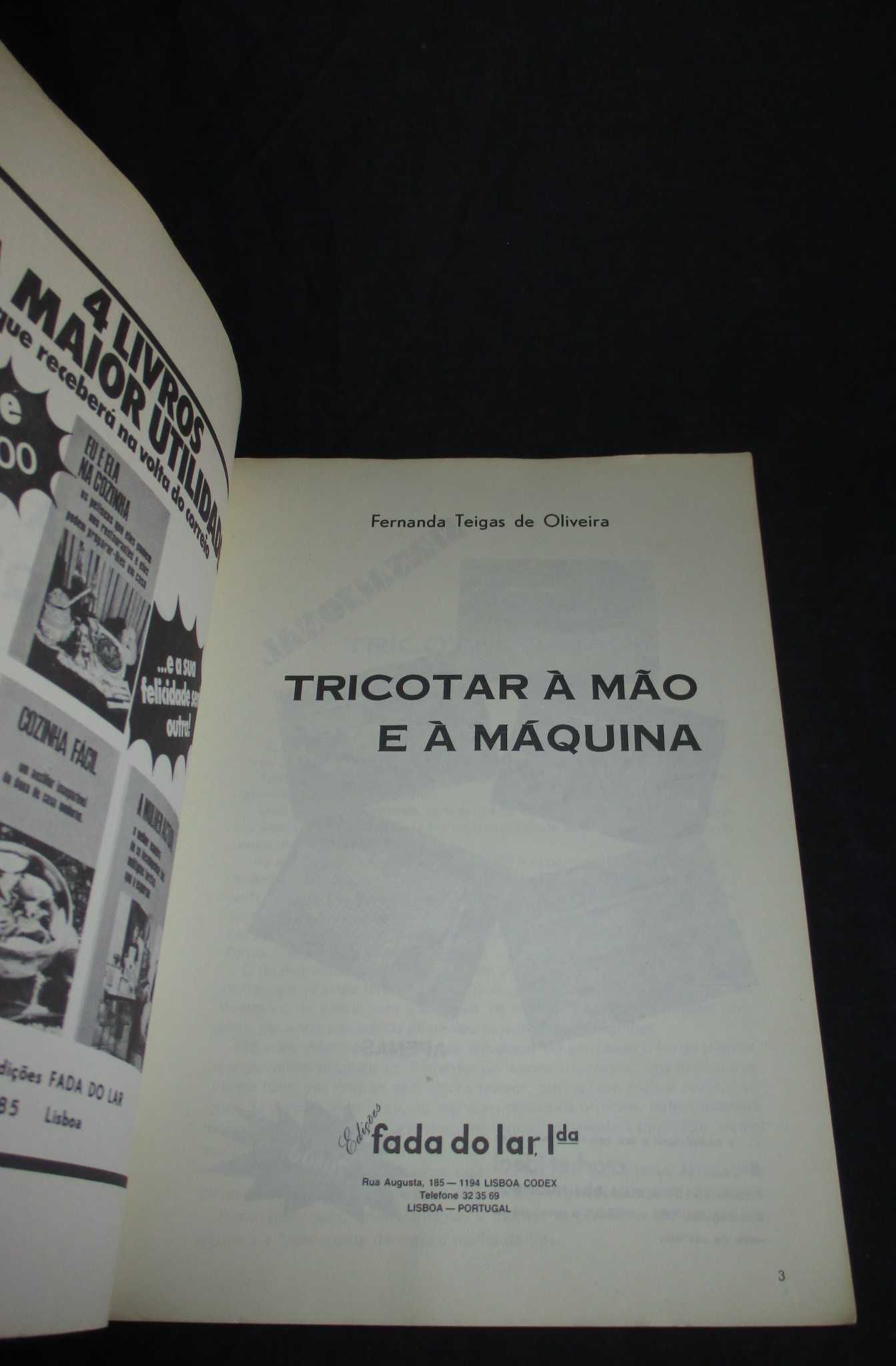 Livro Tricotar à Mão e à Máquina Fernanda Teigas de Oliveira