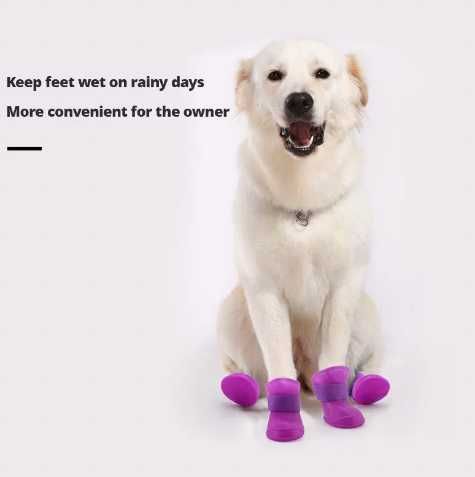 Ботинки непромокаемые резиновые для собак и кошек защита от воды и гря