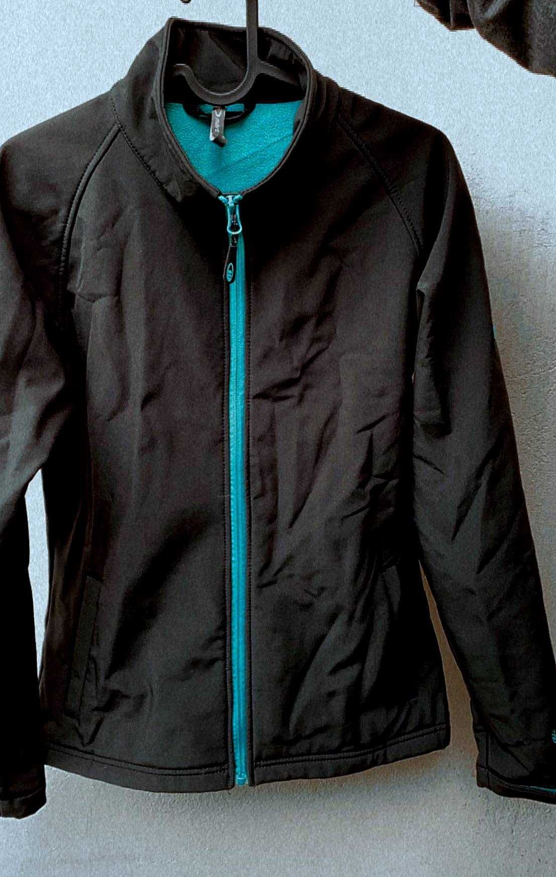 Martes Sport czarna bluza/kurtka z niebieskimi dodatkami
