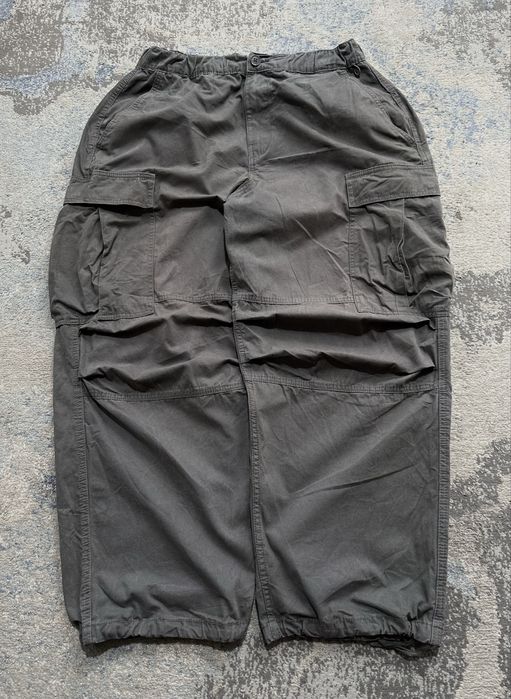 Bardzo szerokie szare spodnie bojówki skater style baggy cargo pants