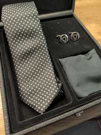 Набор запонки галстук платок подарок