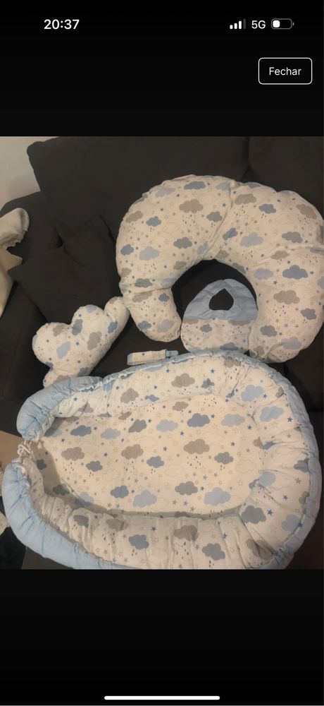 Ninho , Almofada de Amamentação ,mini travesseiro, babador e prendedor