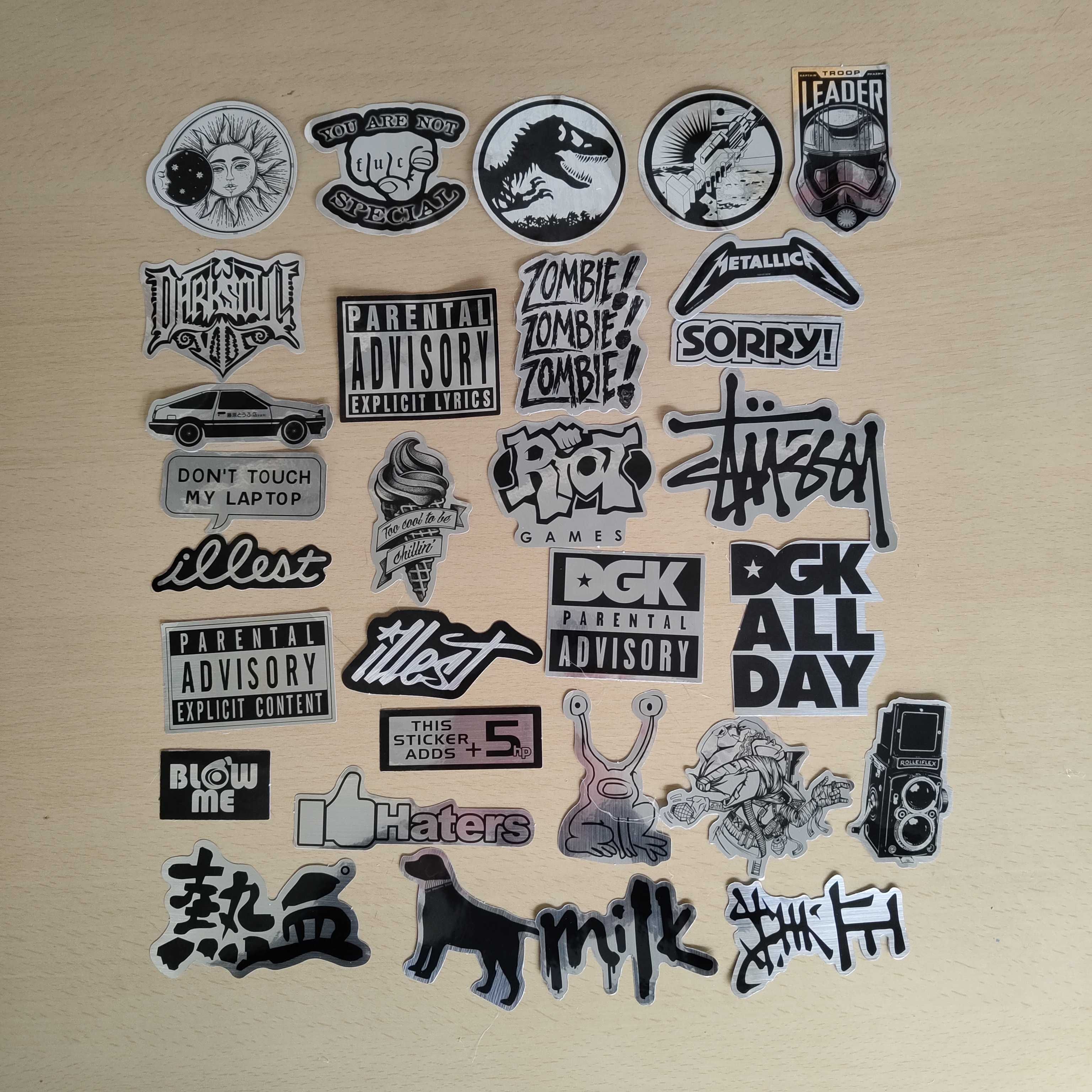 100 Stickers Autocolantes Espelhados