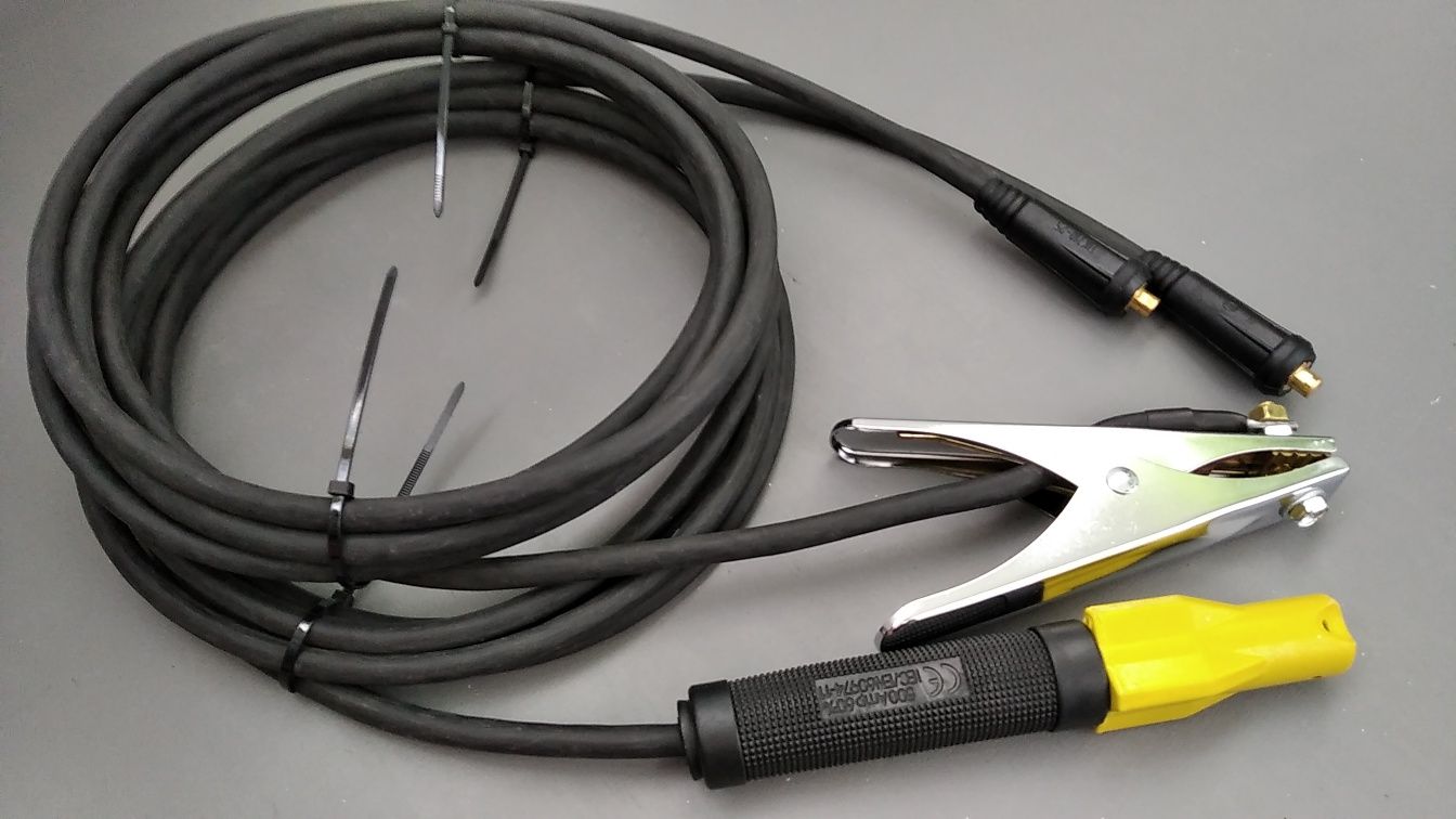 Комплект 3-5м сварочных кабелей медь латунь зварювальний кабель