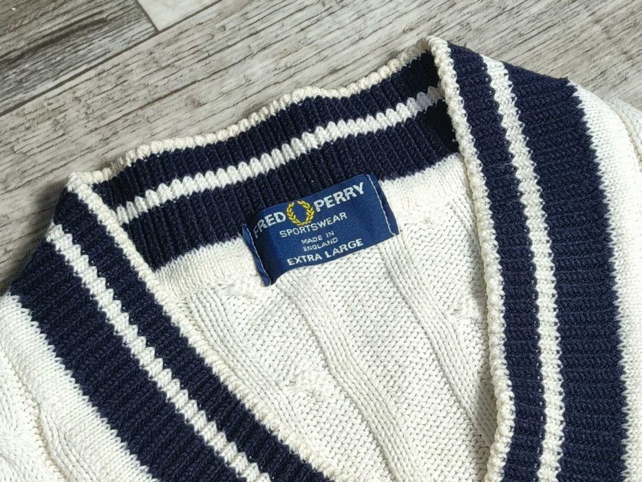 FRED PERRY жилет вязаний бавовняний чоловічий оригінальний XL