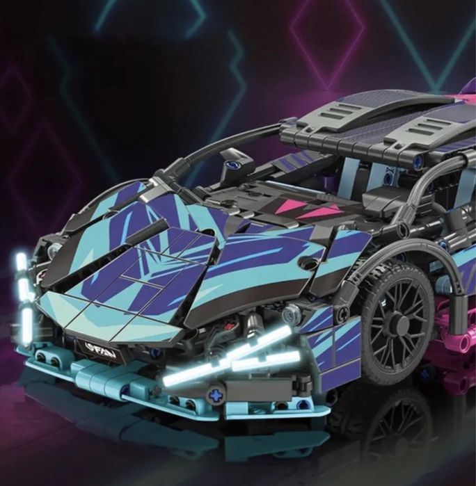 Контсруктор 1300дет спортивная машина 36*17см lego черная  technic