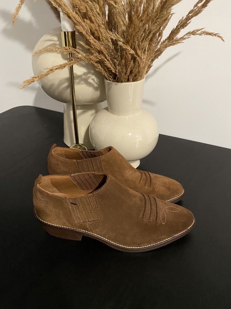 Massimo Dutti Buty kowbojki boho zamsz 38 nowe