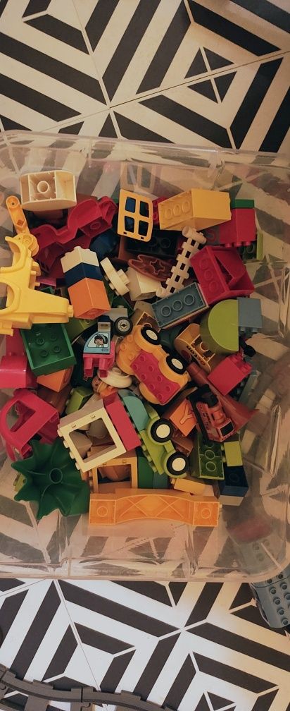 Zestaw klocków Dla Dzieci KIocki Lego Duplo 10kg + Pojemniki + Tory +