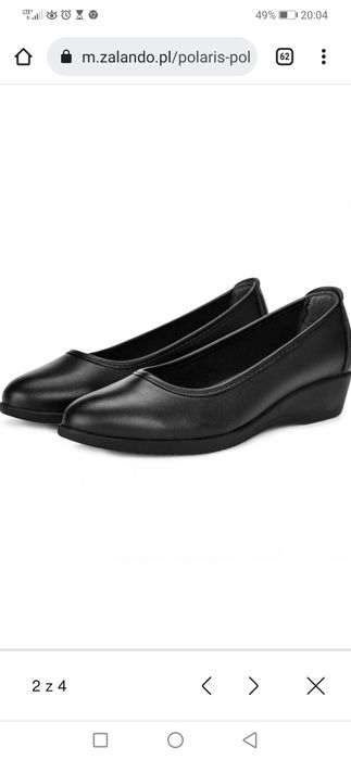 POLARIS Nowe extra Balerinki BUTY WSUWANE na małej koturnie r. 37