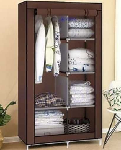 Большой шкаф 4 секции 10 полок тканевый шкаф вешалка шафа для дому