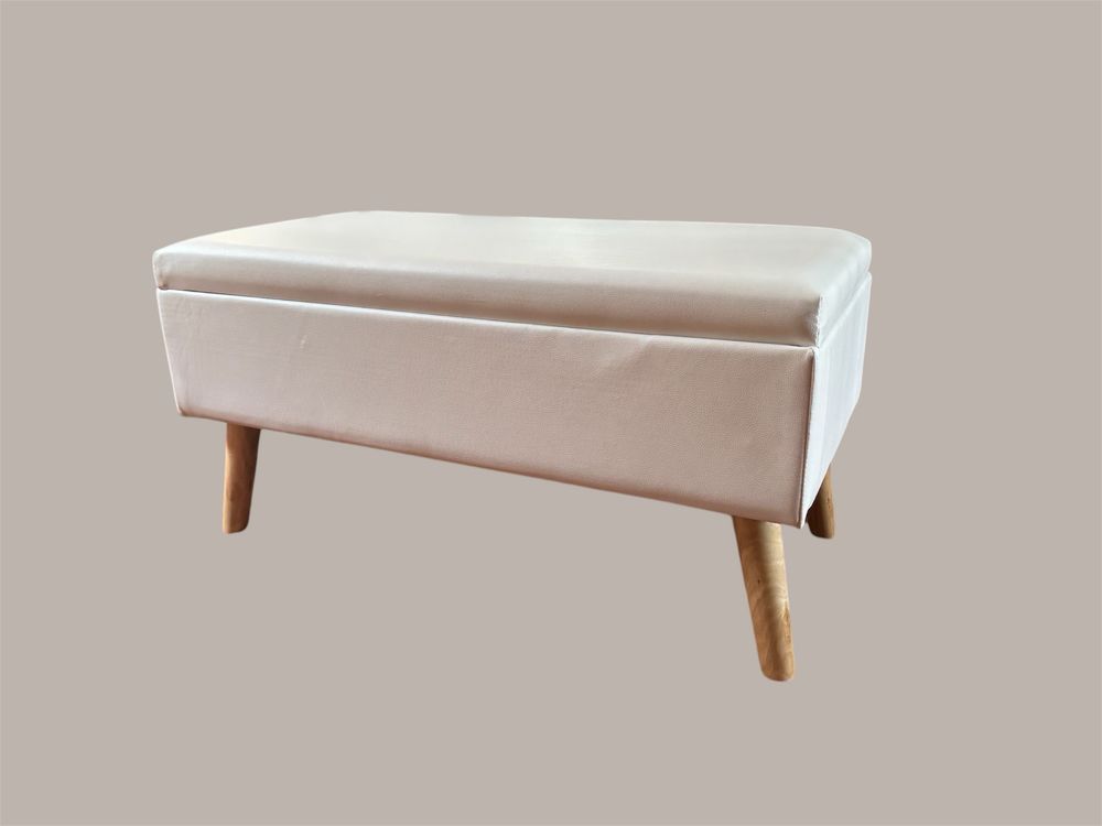 Sofa ze schowkiem 40l drewniane nogi eko skóra- 40-80-39,5cm