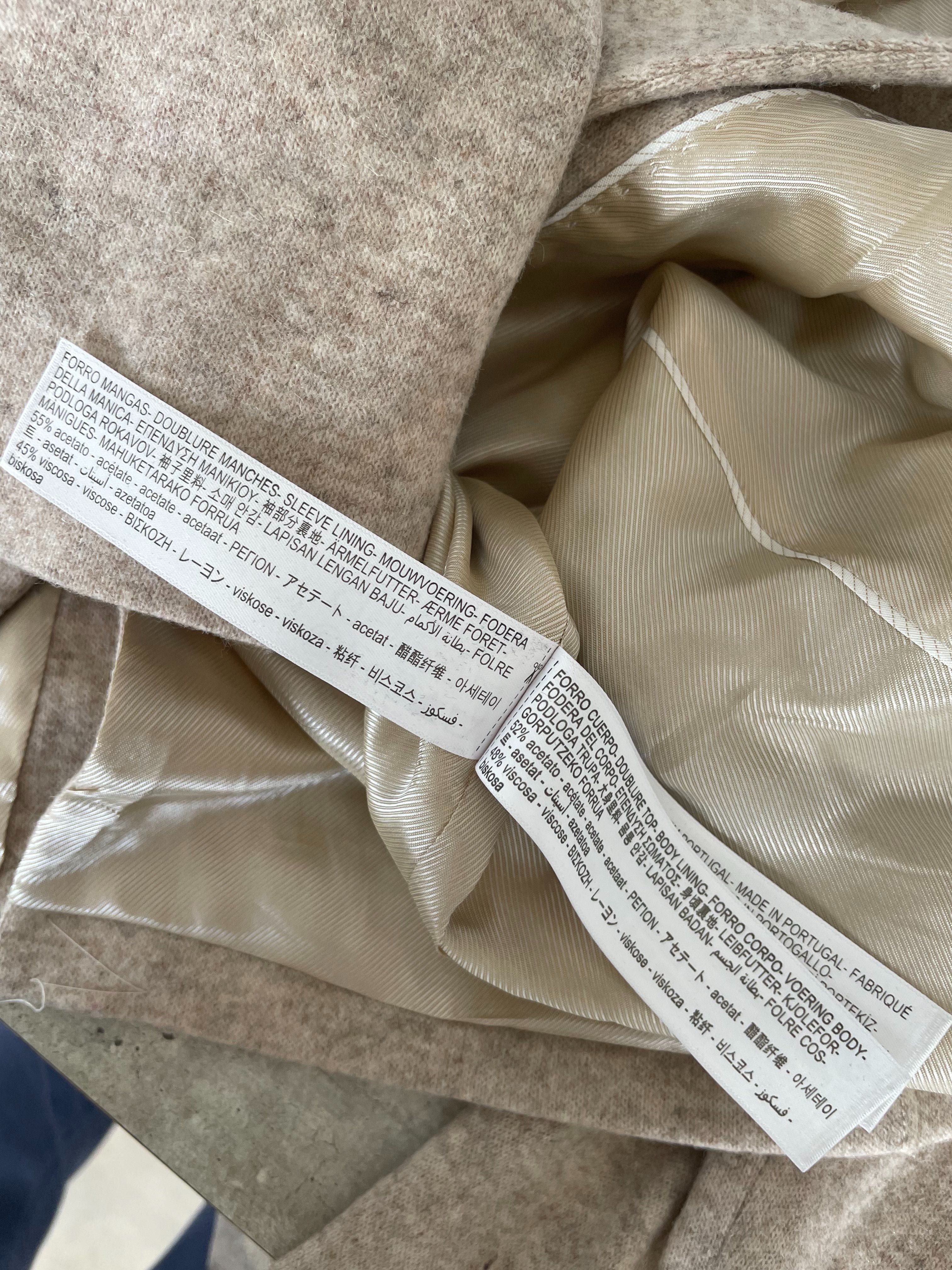 Massimo Dutti kremowa marynarka melanżowa minimalizm