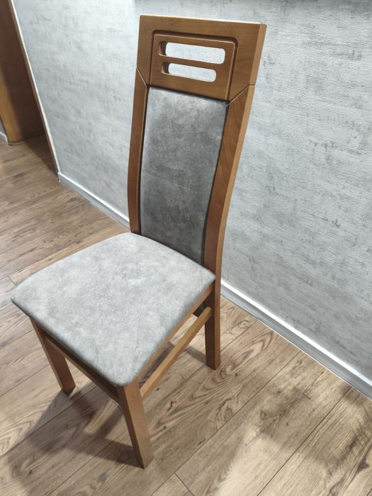 6szt krzesła solidne drewniane szare