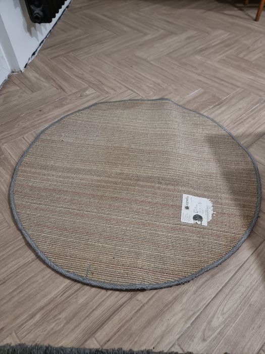 Szary okrągły dywanik 100cm