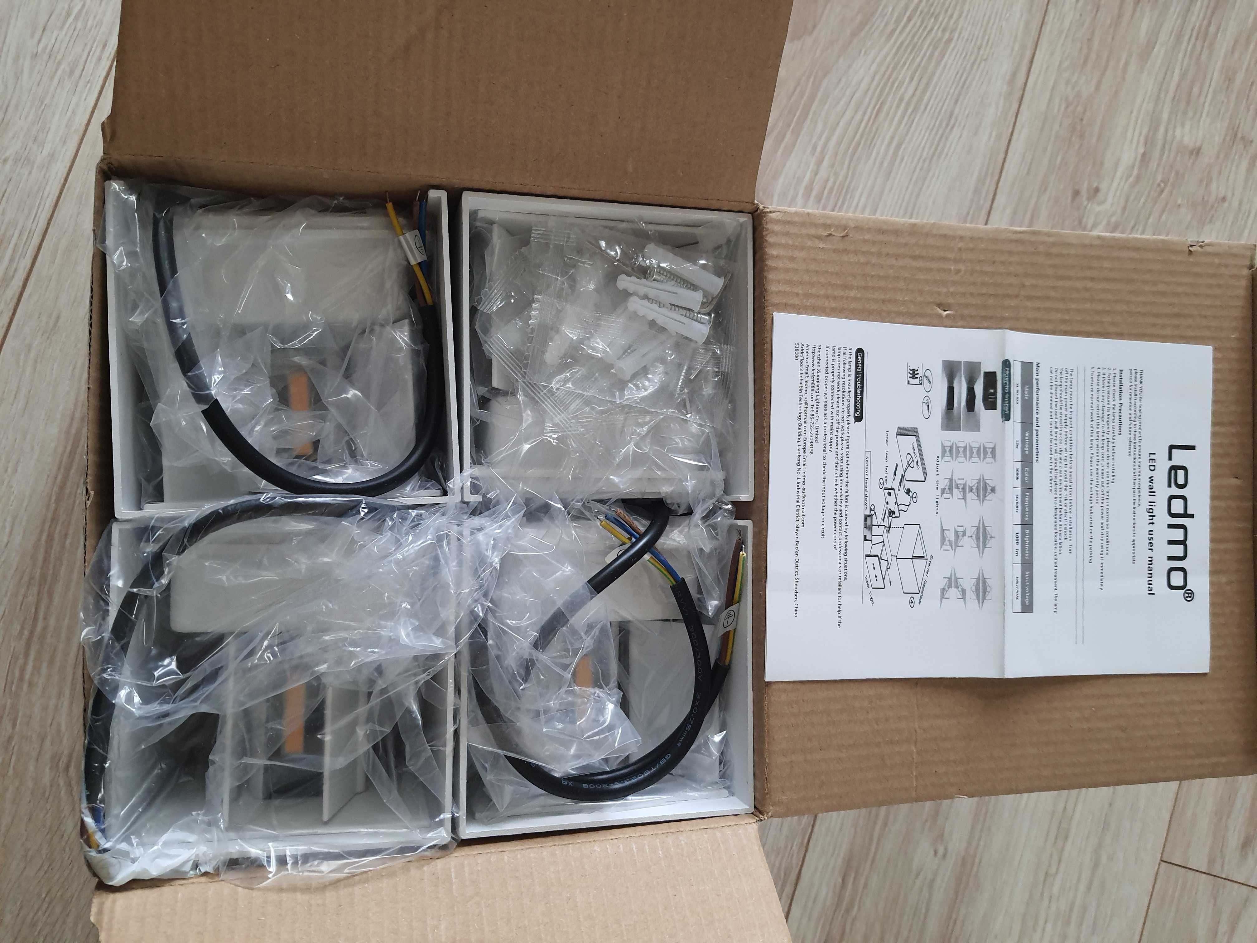 LEDMO Kinkiety LED do użytku zewnętrznego i wewnętrznego 4 sztuki