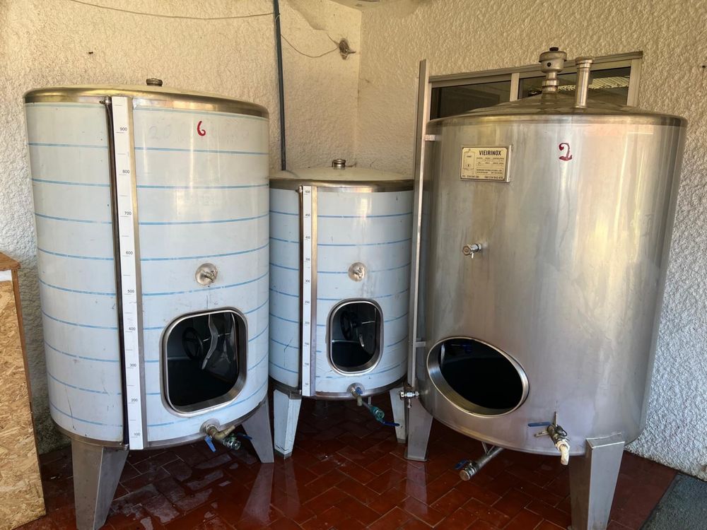 Cubas inox para vinho, 500L + 1000L
