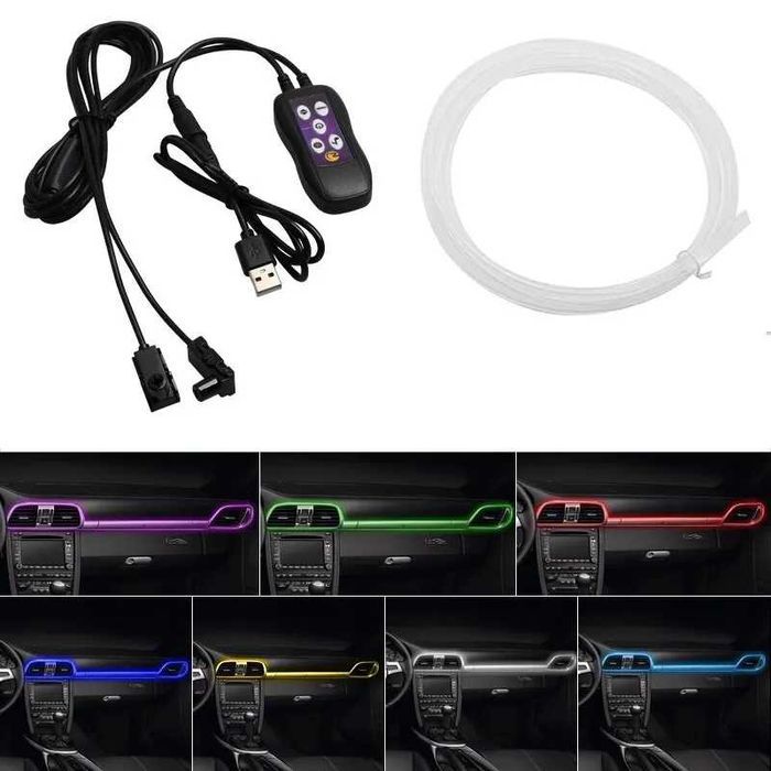 Контурная подсветка салона автомобиля RGB 3м USB