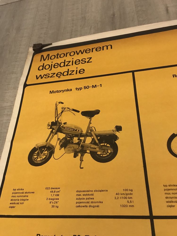 Romet motocykle motorower plakat prl Polmozbyt