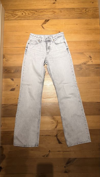 Сірі джинси Zara прямого крою низька посадка