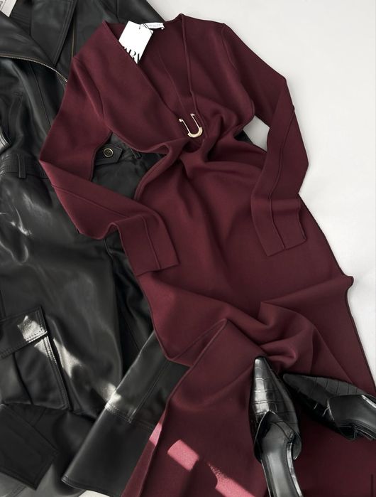 Розкішна сукня Zara. Марсала. Оригінал