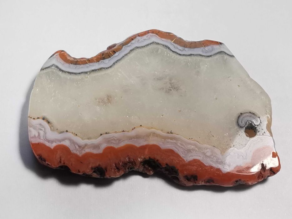 Agat - duża zawieszka, wisior, plaster wiercony