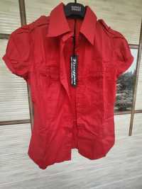 Блуза красная, хлопковая натуральная ткань, Италия, размер М-L