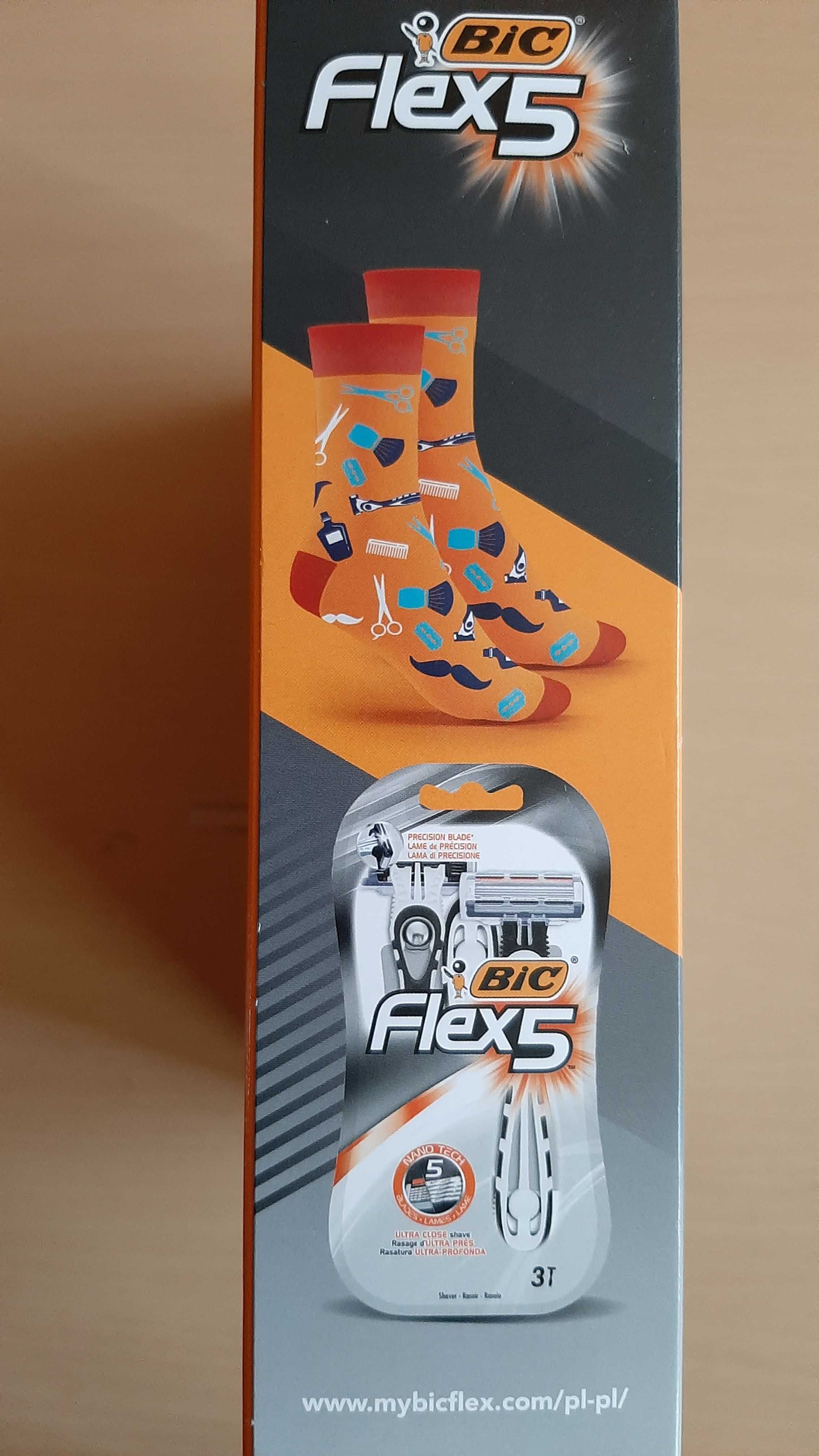 Zestaw Bic Flex 5 maszynka do golenia +skarpety mężczyzny Men chłopaka