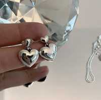 Женские серьги из стерлингового серебра s925 пробы в форме сердечка