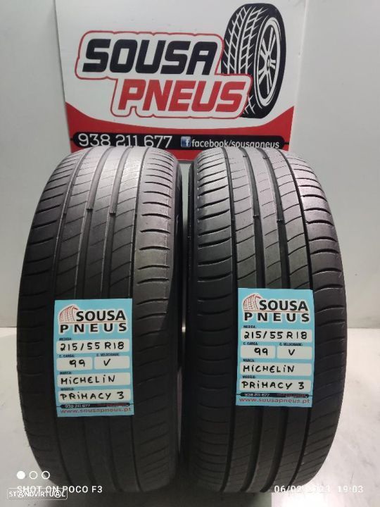 2 pneus semi novos 215-55r18 michelin - oferta dos portes 120 EUROS