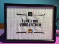 Quadro do Star Wars em Ponto Cruz  "Luke, I am your father"