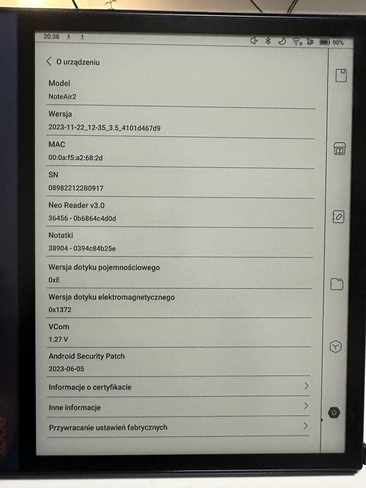 Tablet e-ink BOOX Note Air 2 10.3” jak nowy
