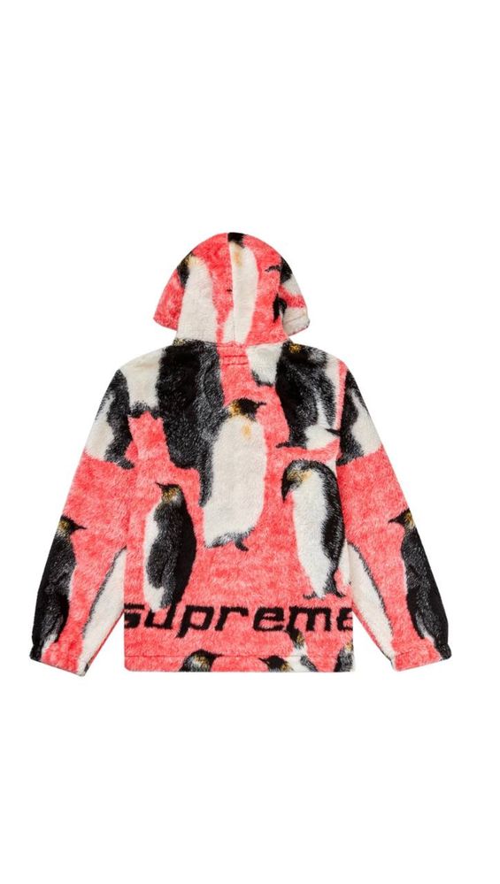 Supreme Penguins Hooded Fleece зипка zip худи свитшот шерпа тедди