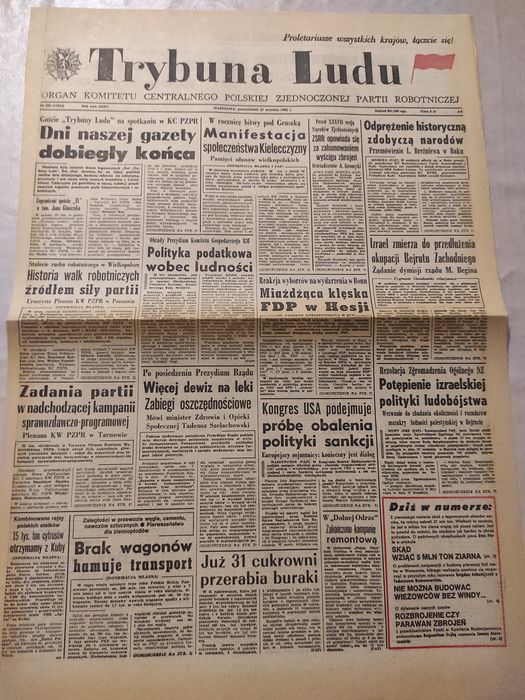 Trybuna ludu 27 września 1982