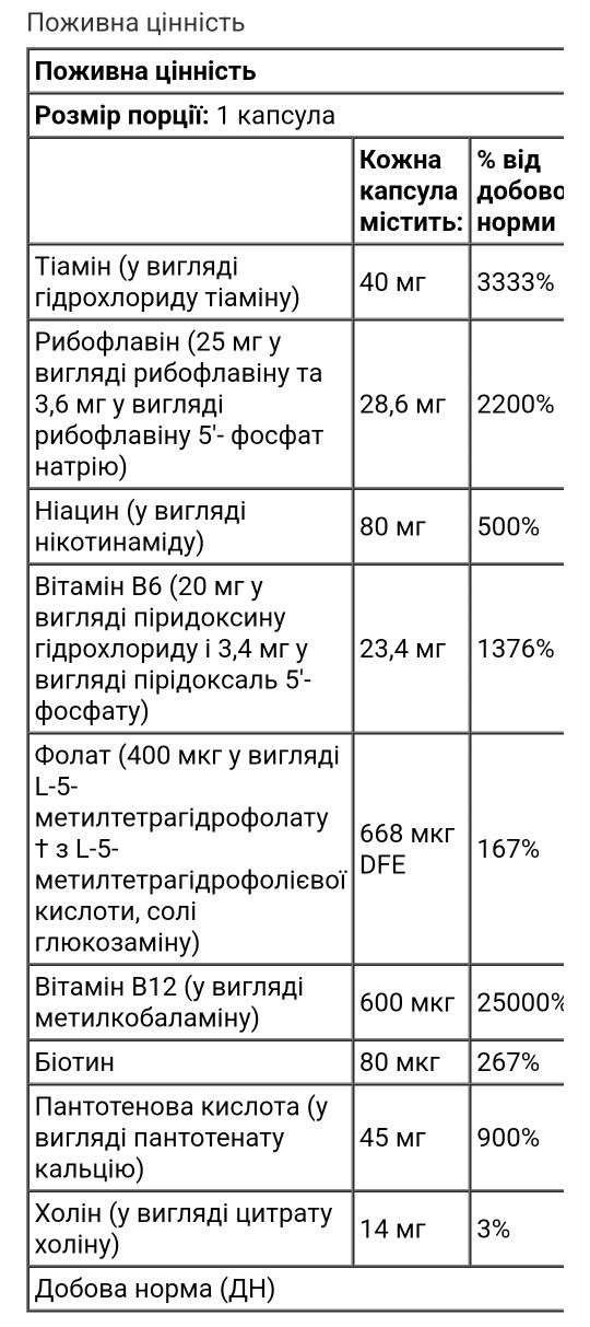 Thorne комплекс вітамінів групи В Б-комплек №12 B complex 60 капсул