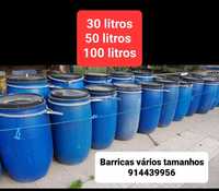 Barricas de vários tamanhos