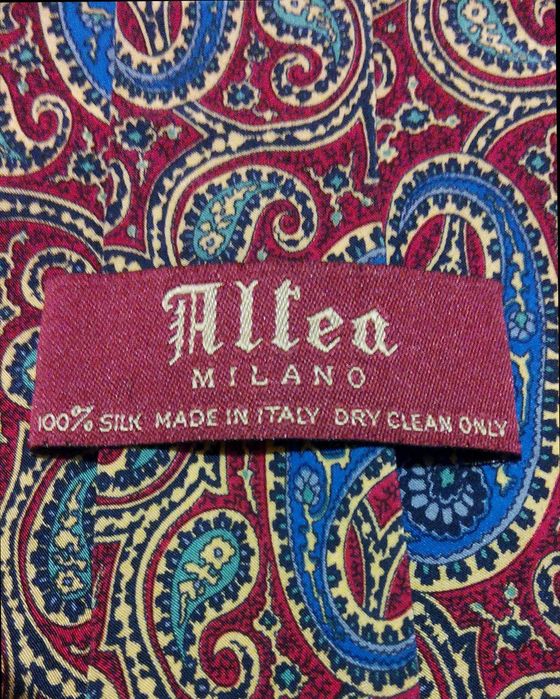 Редкий элитный галстук Altea Milano шелк Италия орнамент bizarre