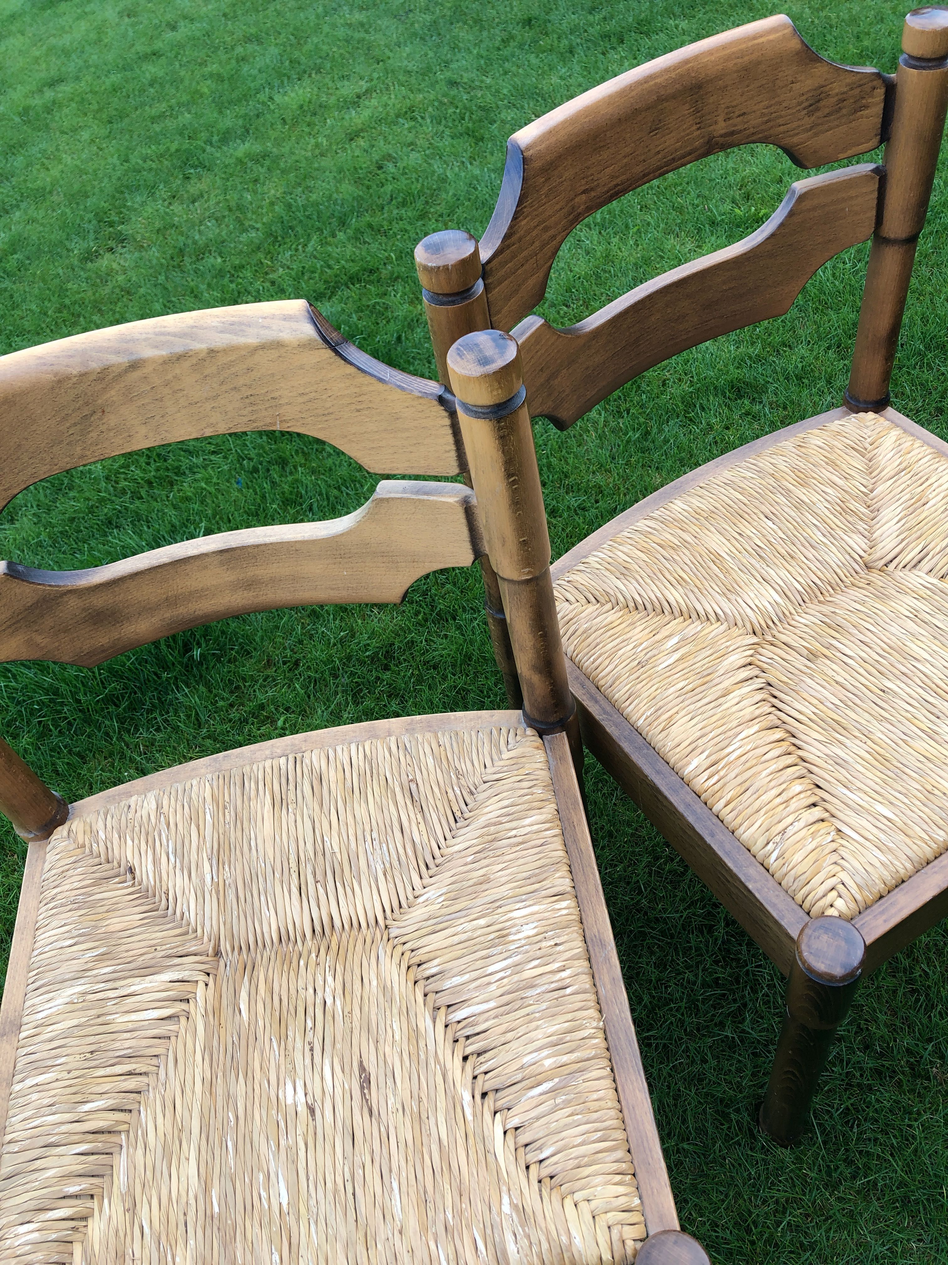 Drewniane krzesła z ratanem 8 szt.
