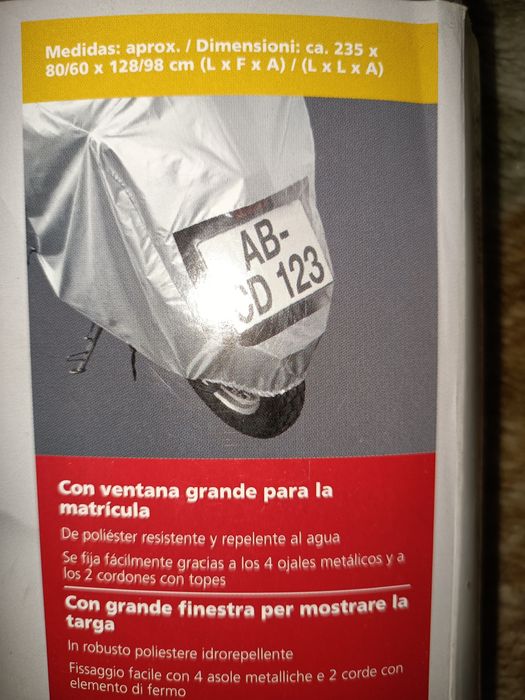 Capa de proteção mota bicicleta com janela para matricula - novo