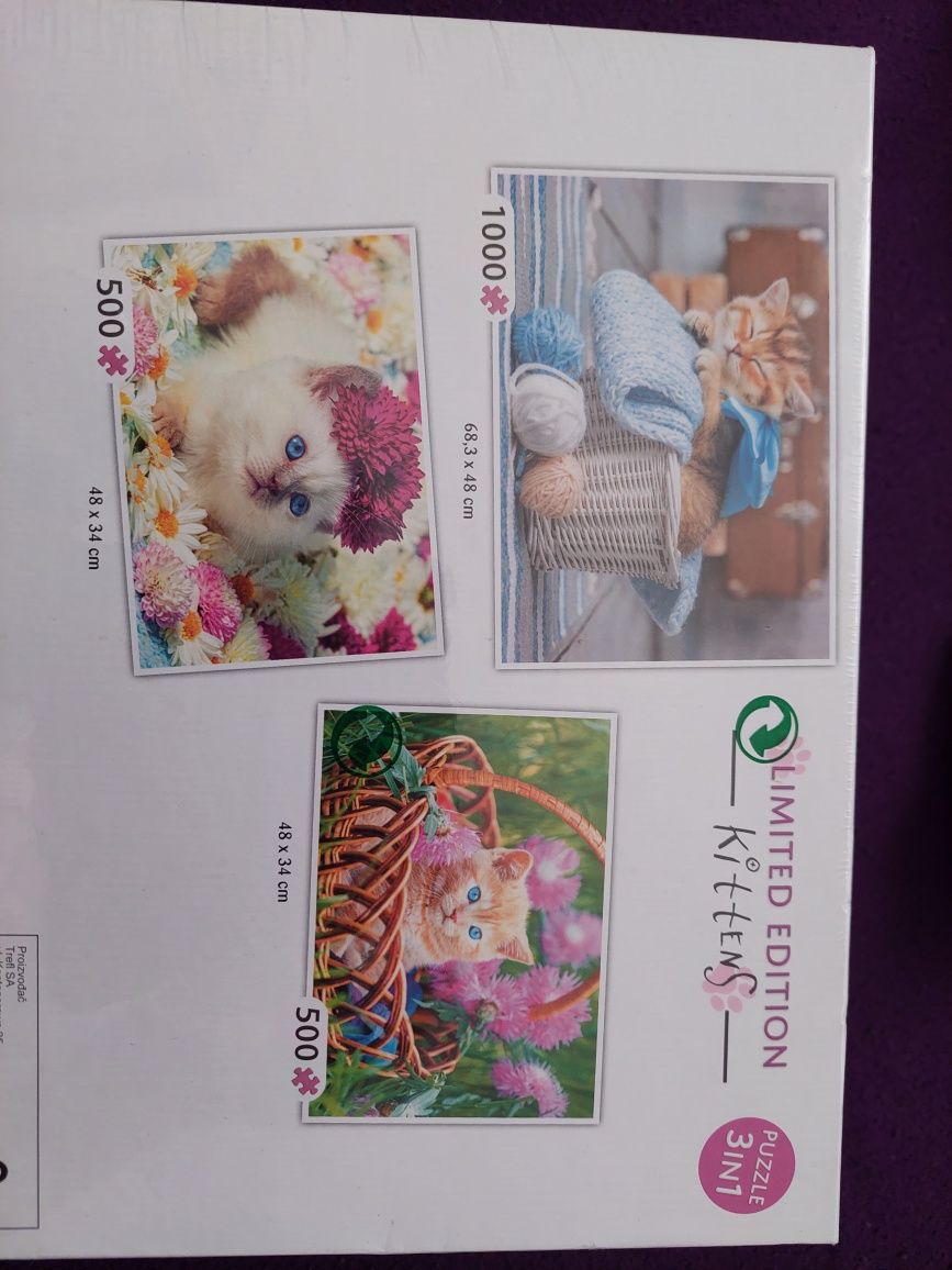 Puzzle 3w1 kotki nowe