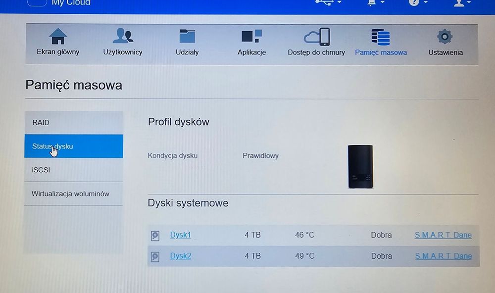 NAS serwer plików 8 TB WD My Cloud EX2 Ultra