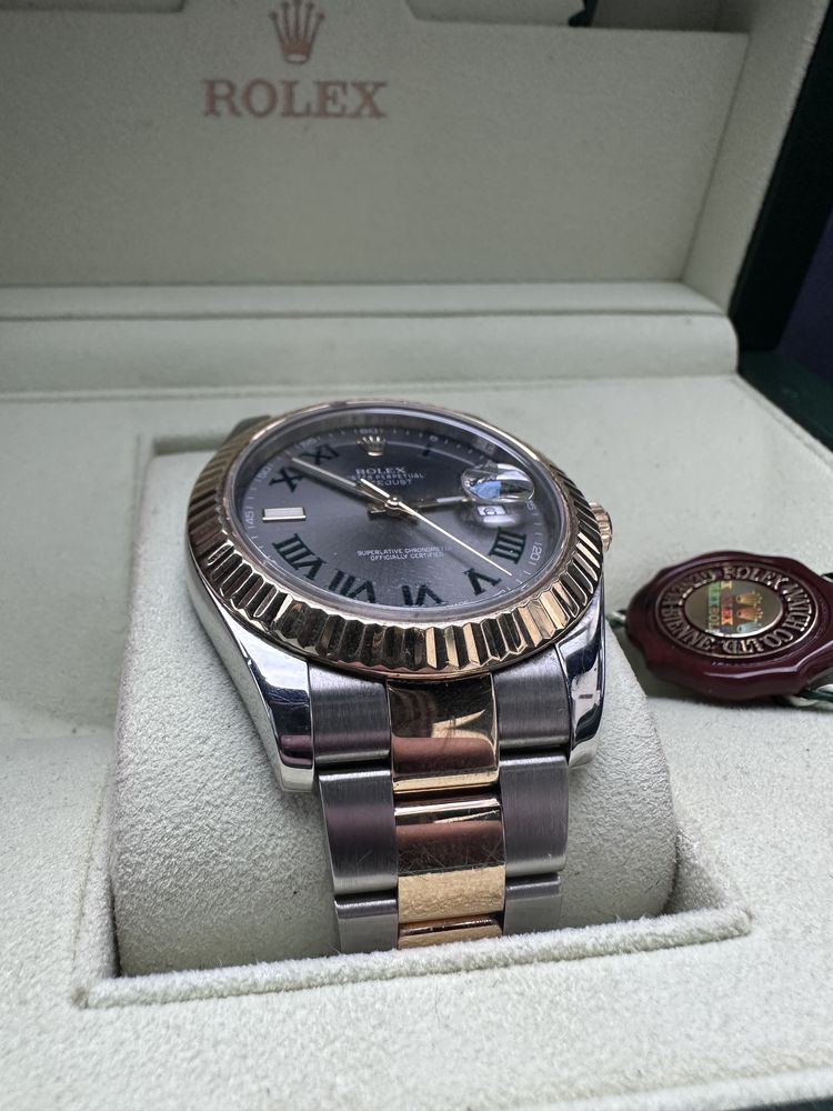 Rolex DateJust Winbledon Dial gold sal oyster