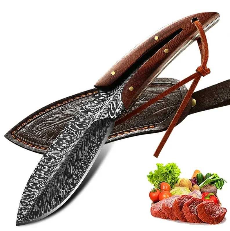Nóż myśliwski wojskowy kuchenny turystyczny BUSHCRAFT 20cm. liść