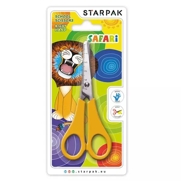 Nożyczki szkolne dla praworęcznych. Safari. Starpak. Nowy Produkt